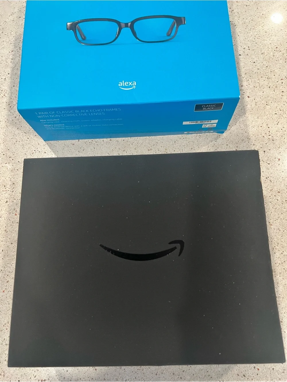 Amazon Echo Frames Smart Glasses — Black Frames — Open Box, UNUSED